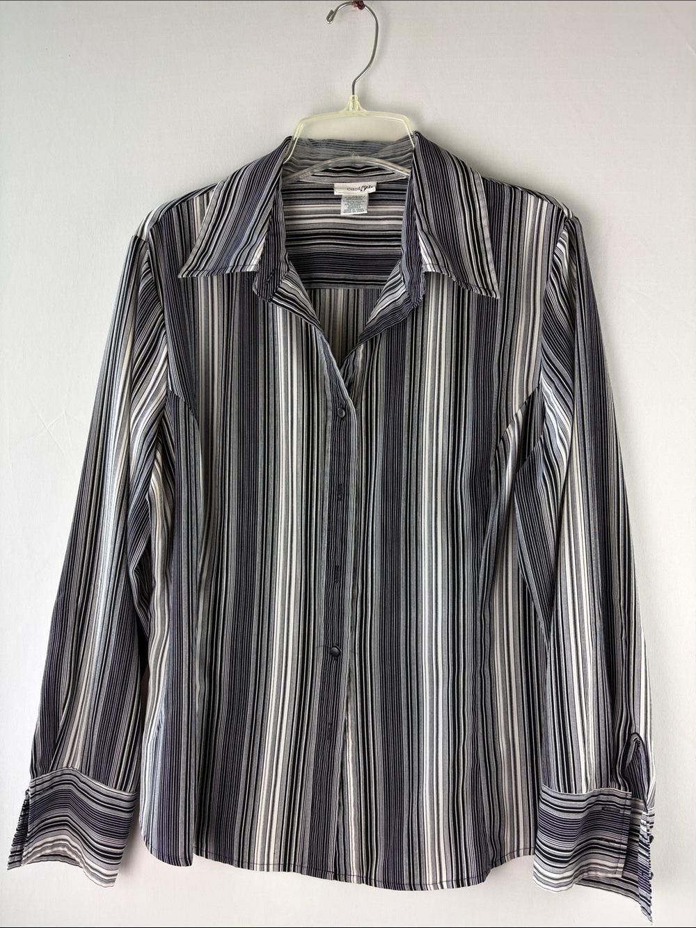 East 5th Black and White Vertical Stripe Dress Shirt Size XL